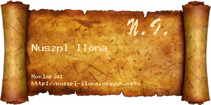 Nuszpl Ilona névjegykártya
